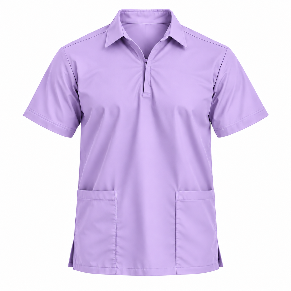 Zip Collar Scrub Top Men
