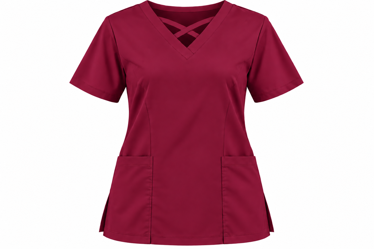Crisscross Neck Scrub Top