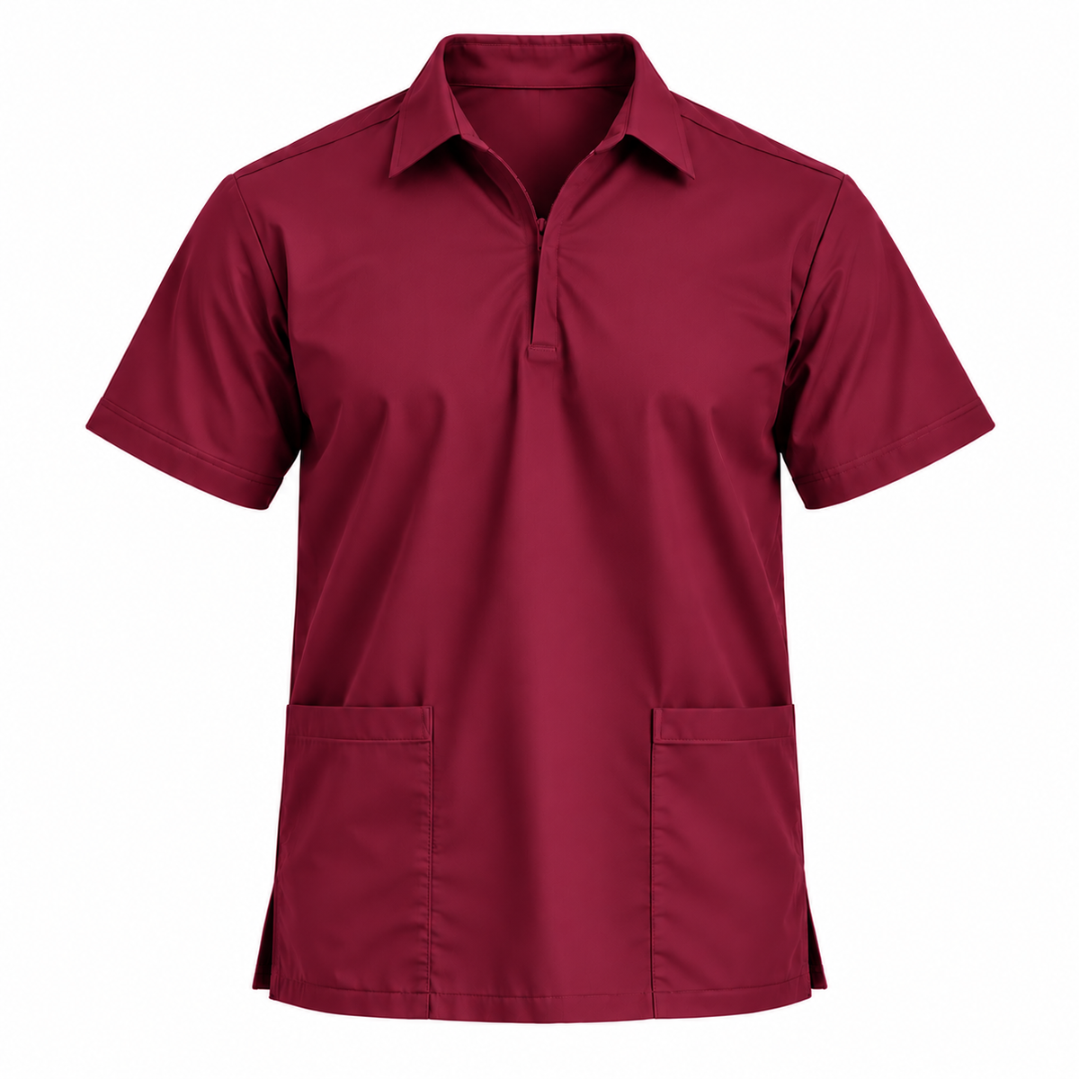 Zip Collar Scrub Top Men