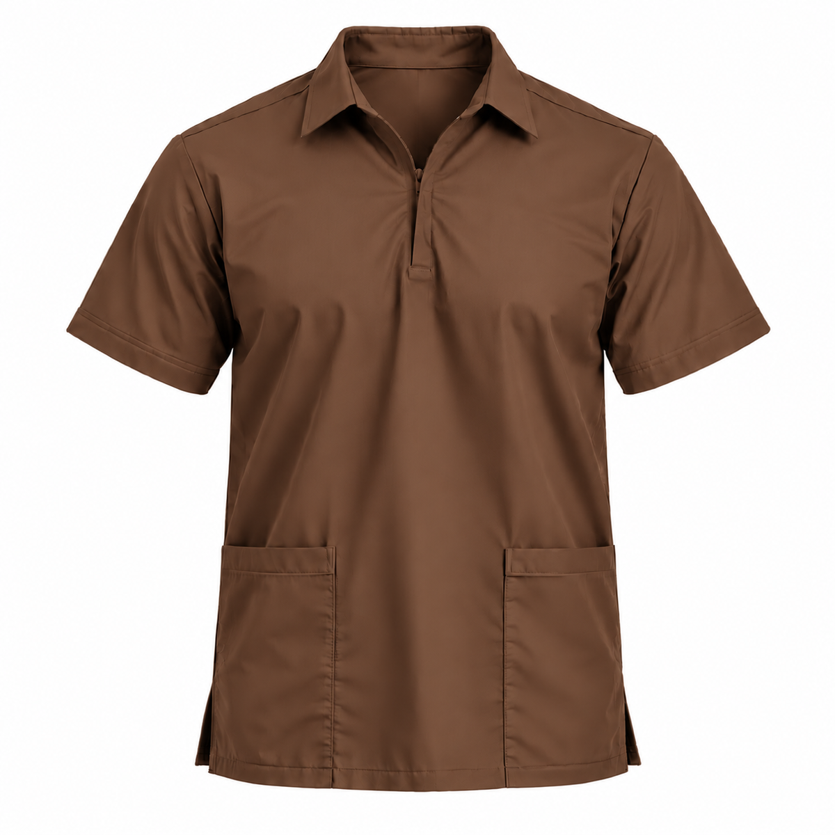 Zip Collar Scrub Top Men