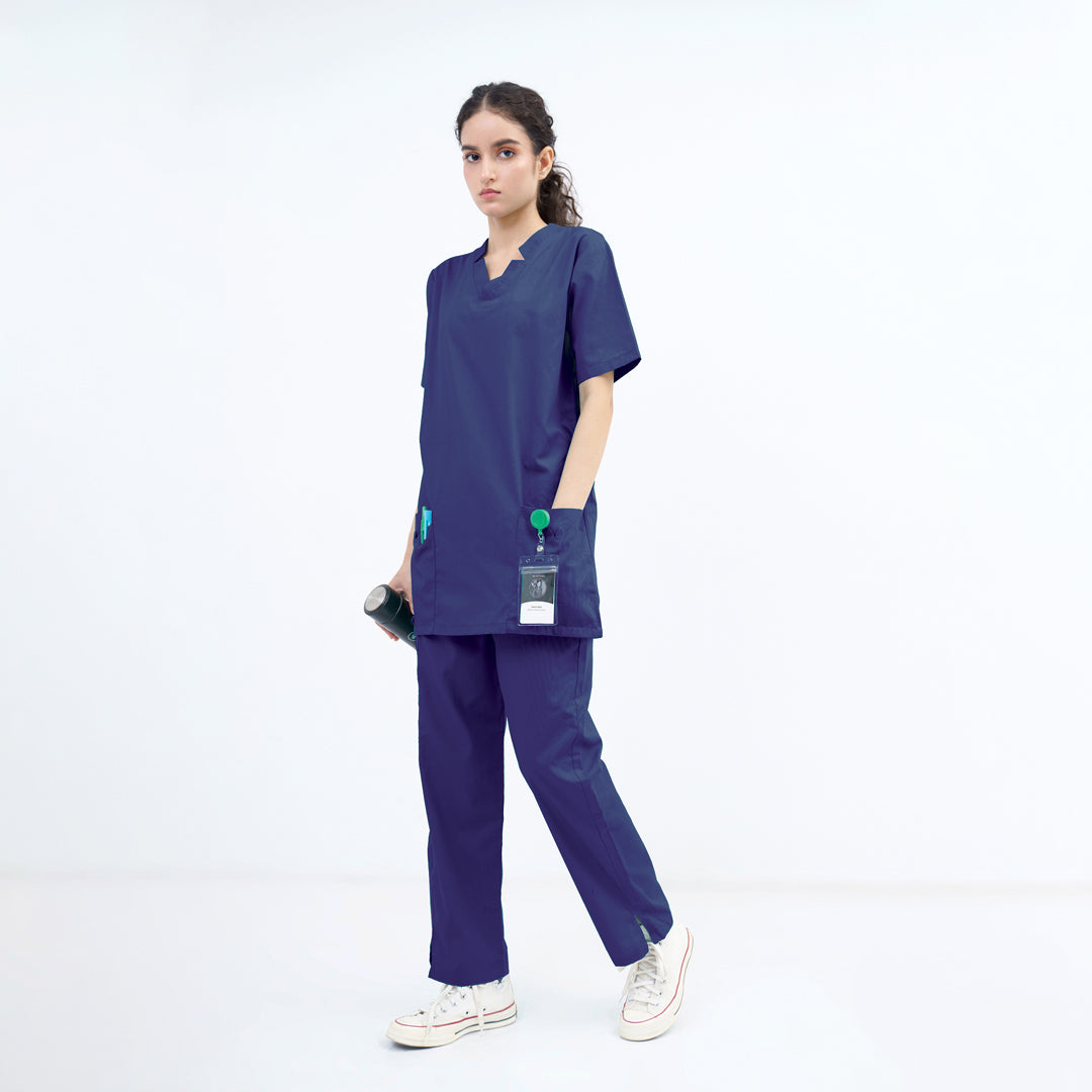 Women's V-Cut Neckline Medical Scrub Set