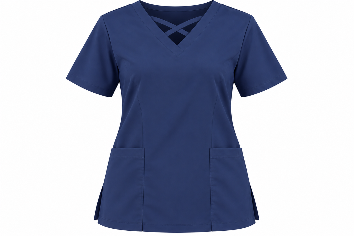 Crisscross Neck Scrub Top