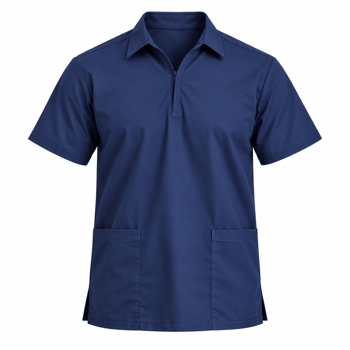 Zip Collar Scrub Top Men