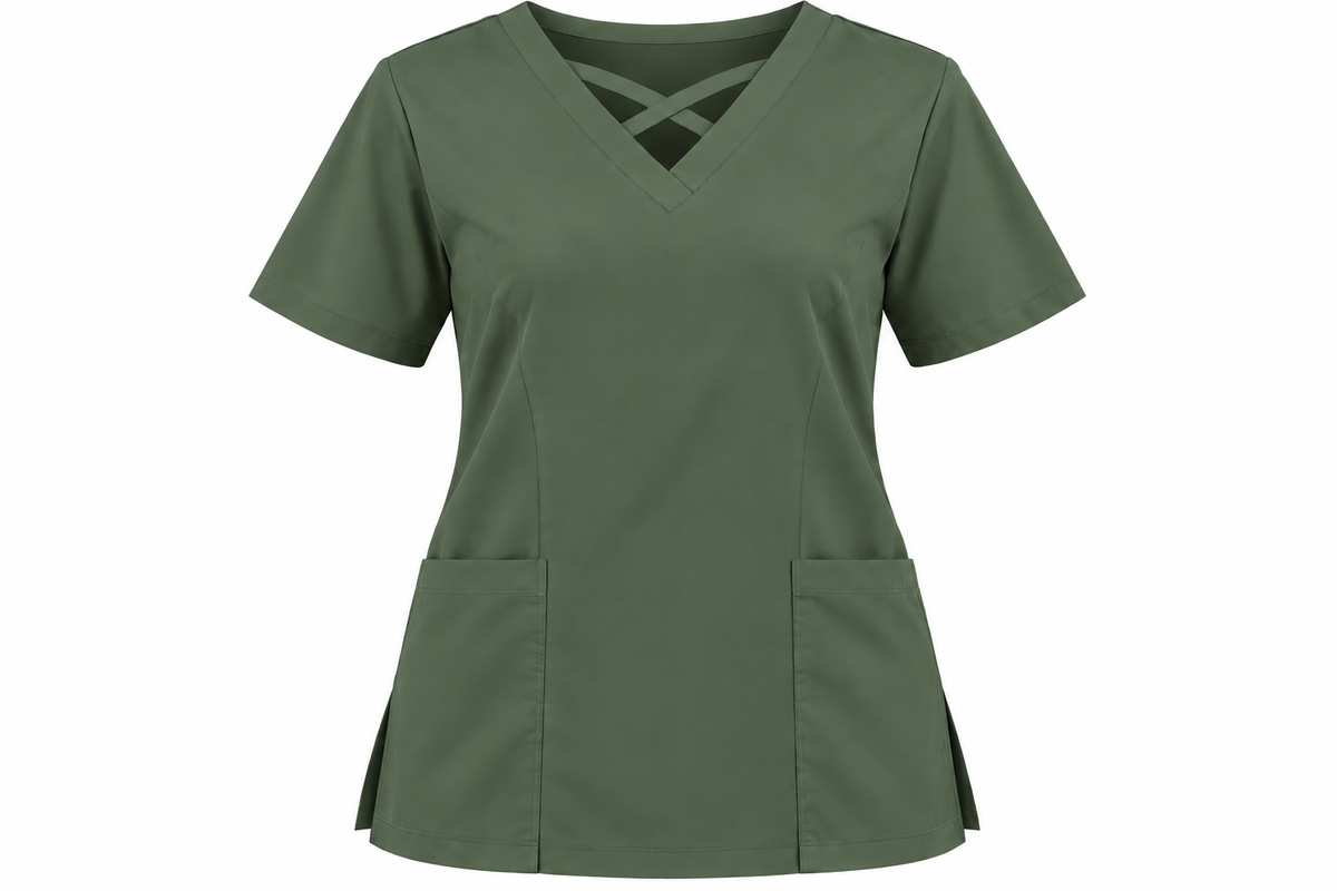Crisscross Neck Scrub Top