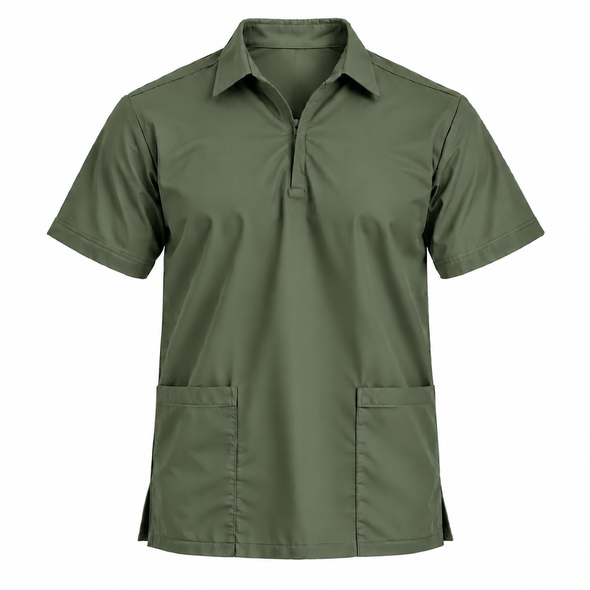 Zip Collar Scrub Top Men