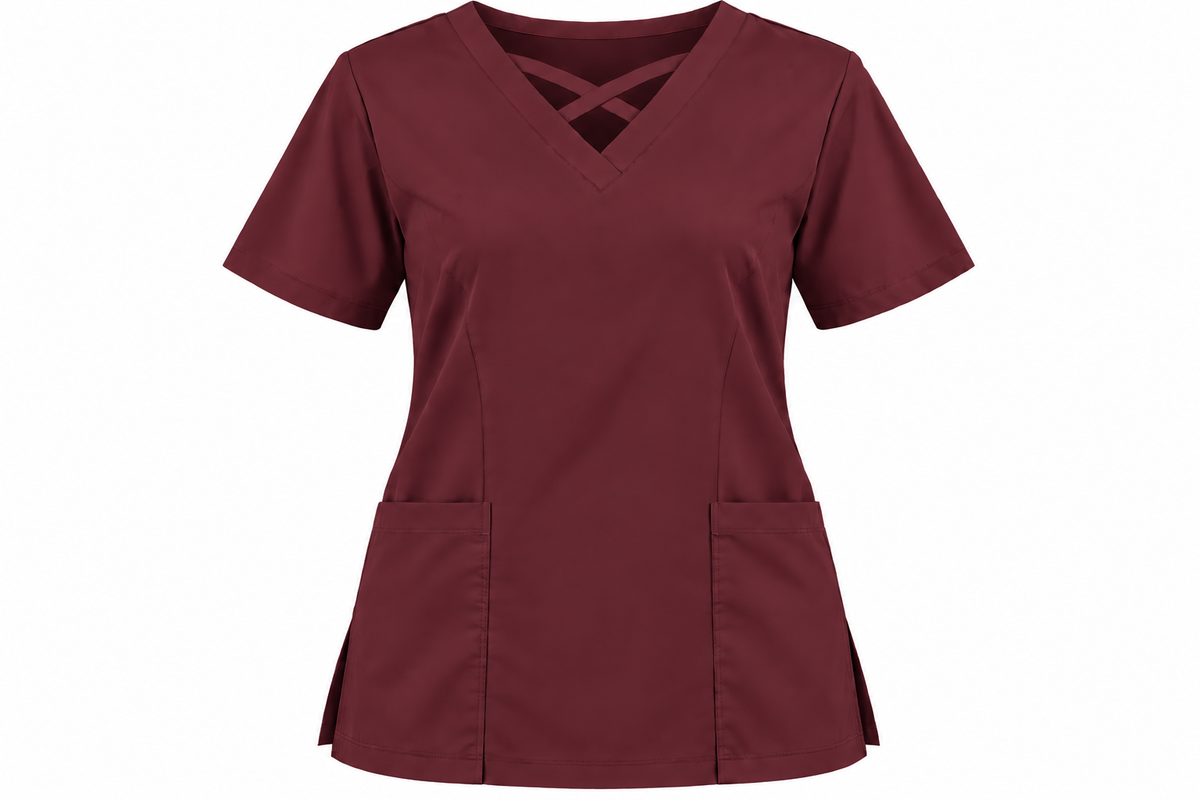 Crisscross Neck Scrub Top