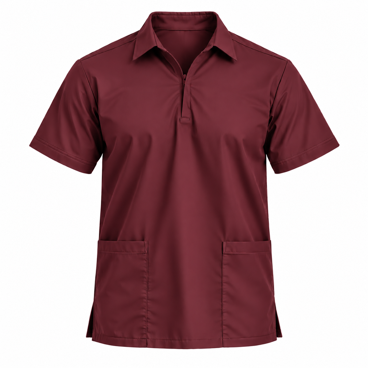 Zip Collar Scrub Top Men