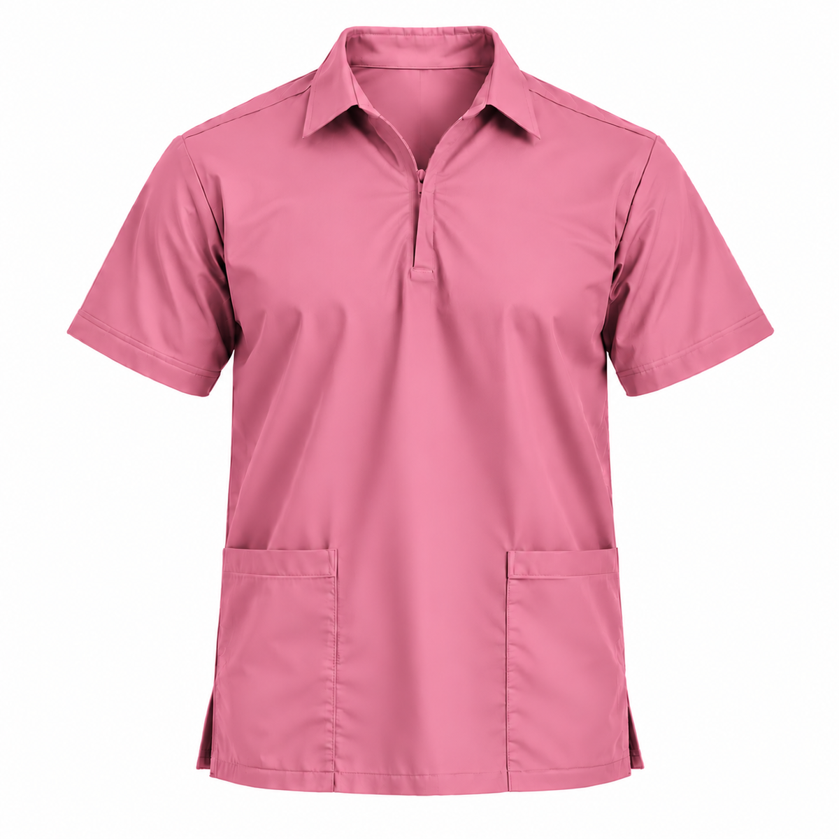 Zip Collar Scrub Top Men