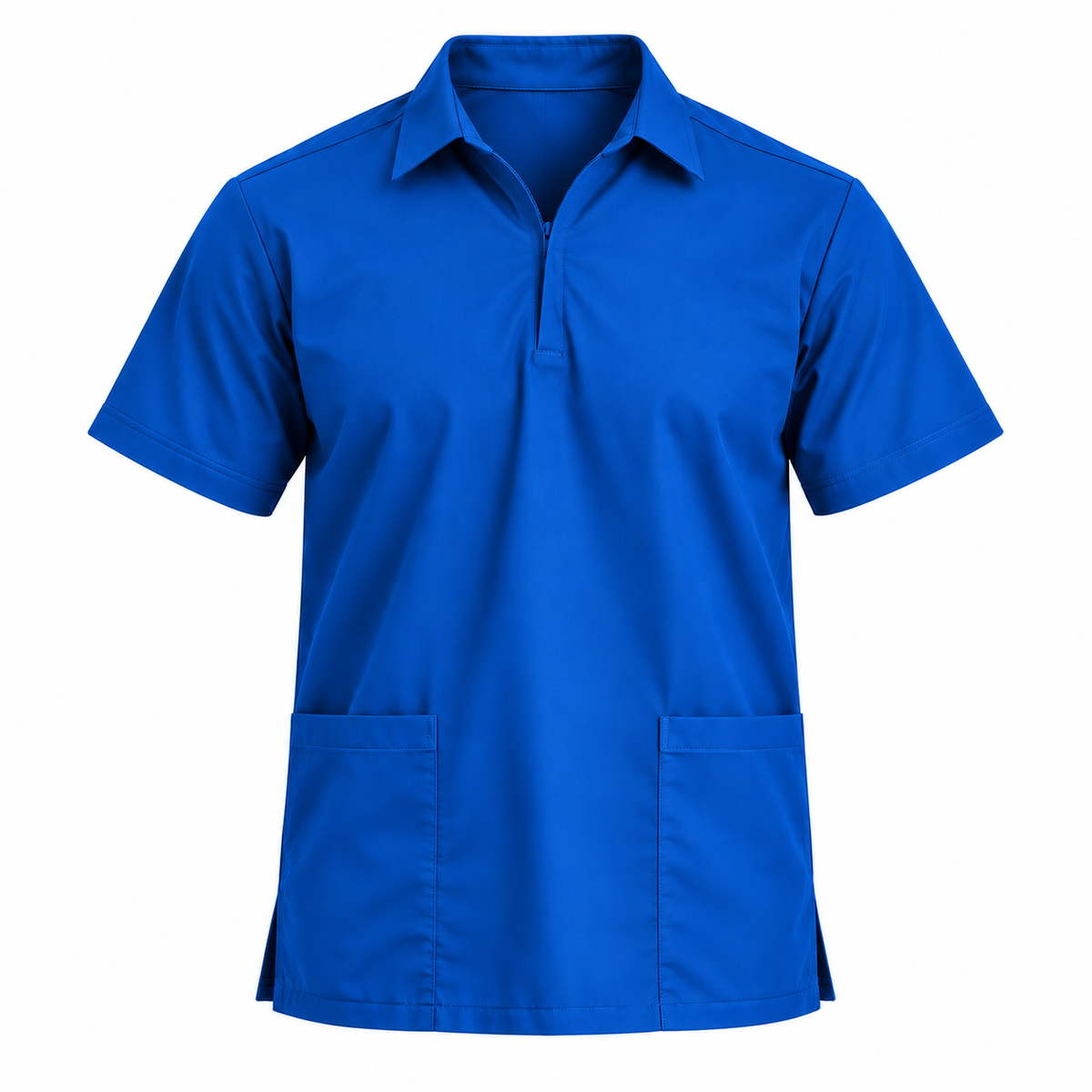 Zip Collar Scrub Top Men