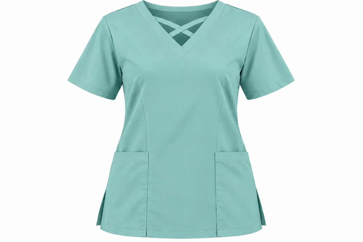 Crisscross Neck Scrub Top