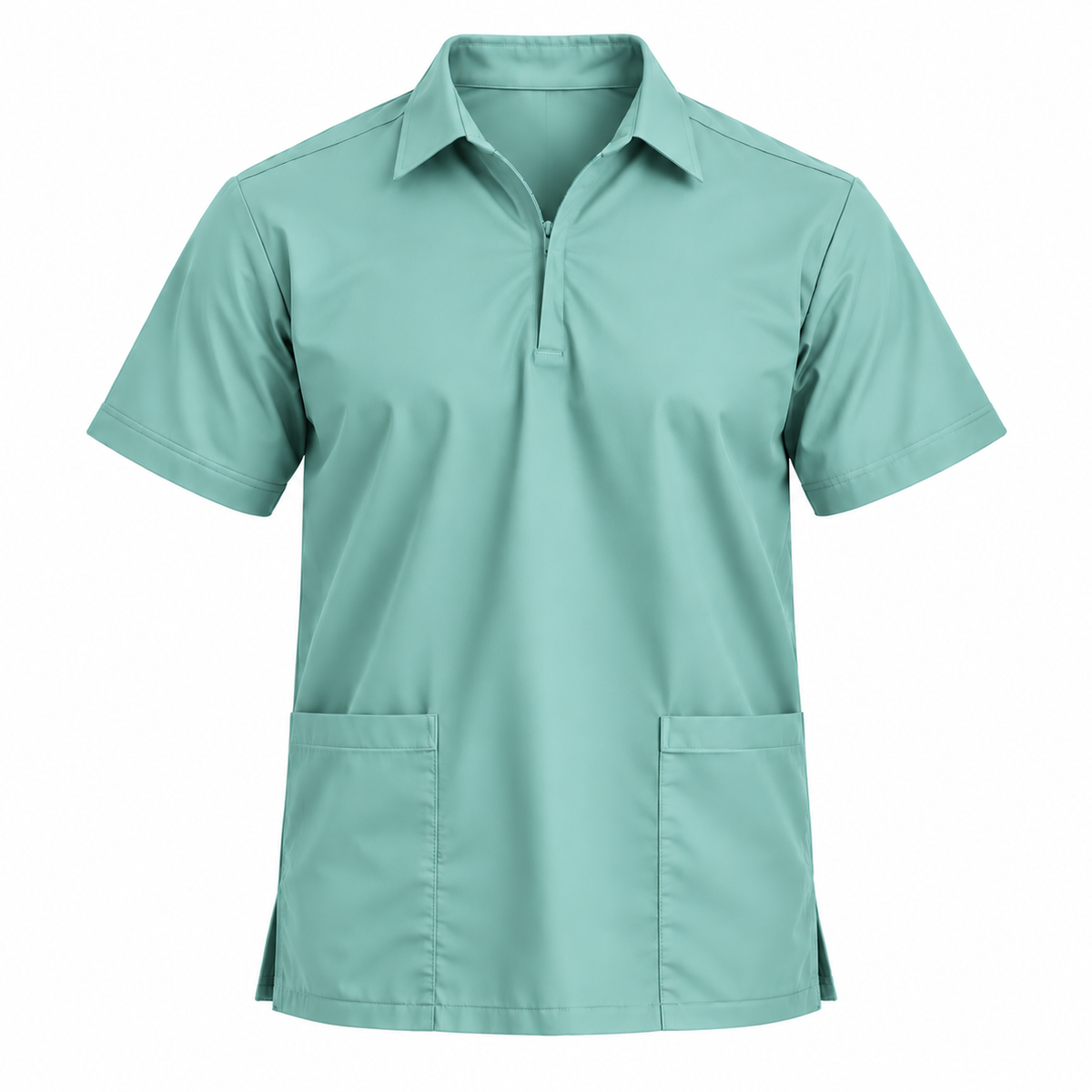 Zip Collar Scrub Top Men