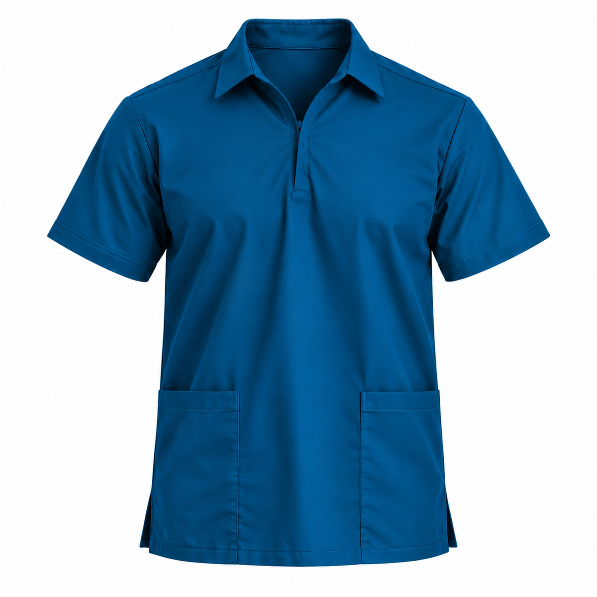 Zip Collar Scrub Top Men