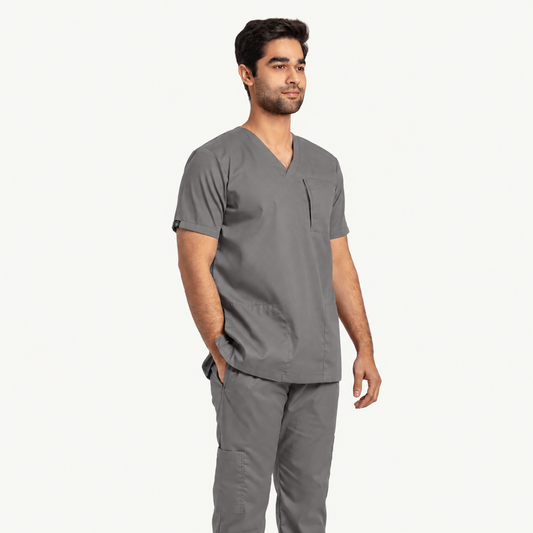 Men's Tri-Pocket Zip Medical Scrub Set