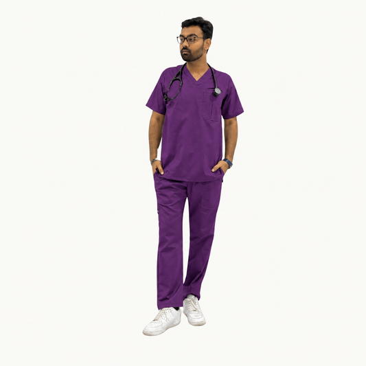 Men's Two Chest Pocket Medical Scrub Set