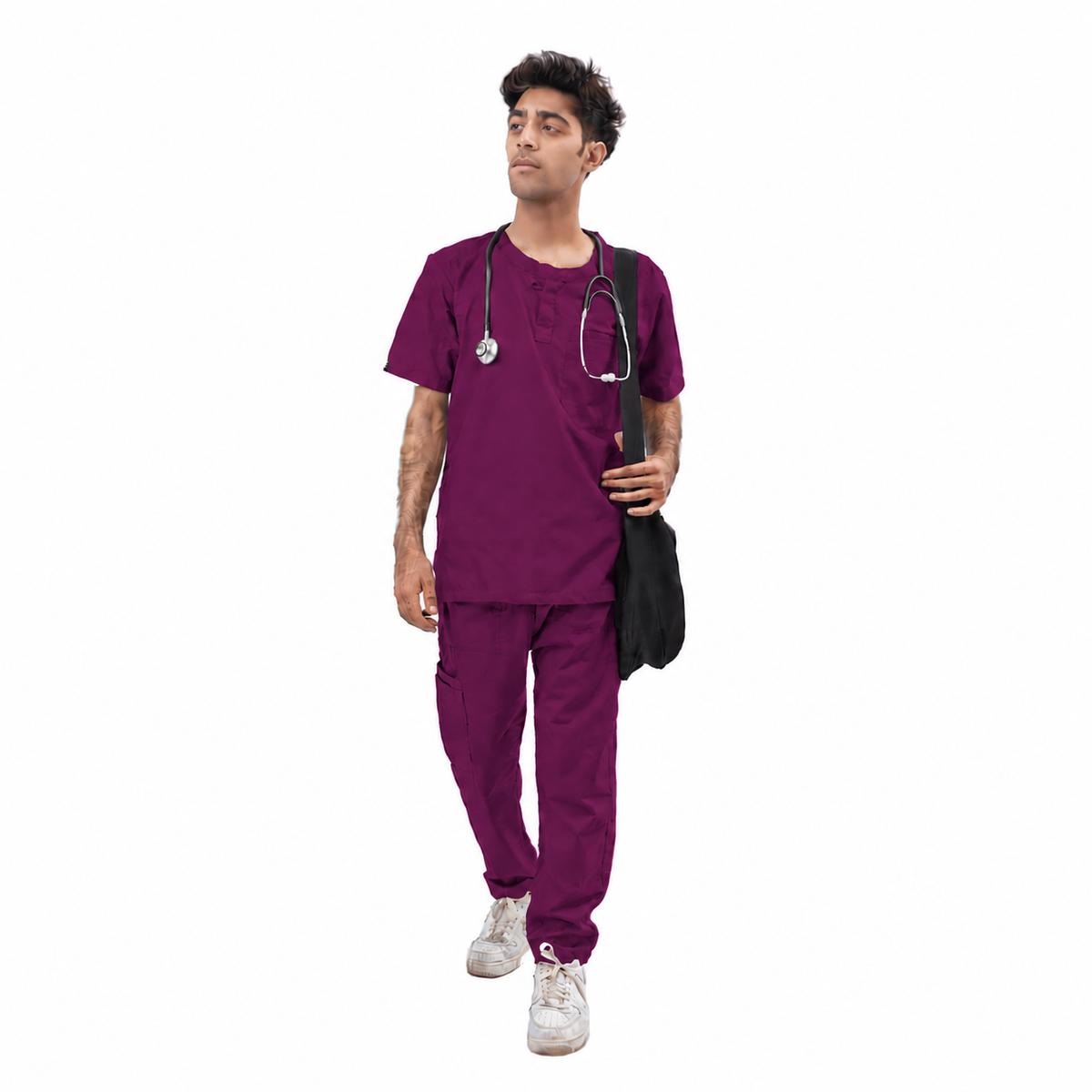 Men's Front Placket Medical Scrub Set