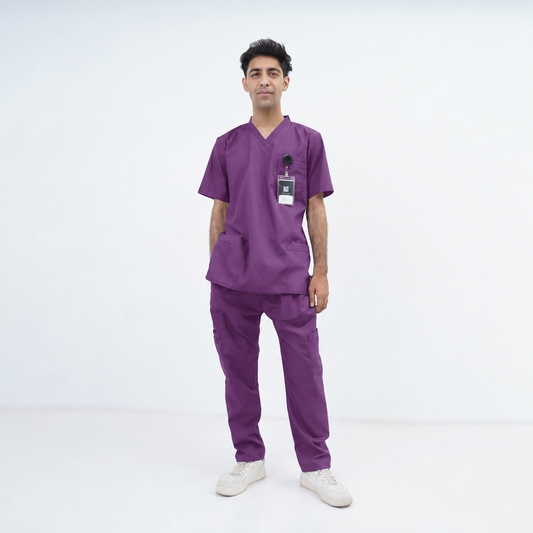 Men's Basic V-Neck Medical Scrub Set