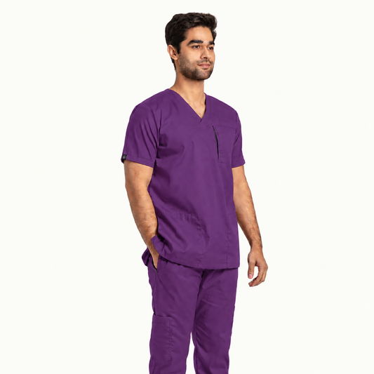 Men's Tri-Pocket Zip Medical Scrub Set