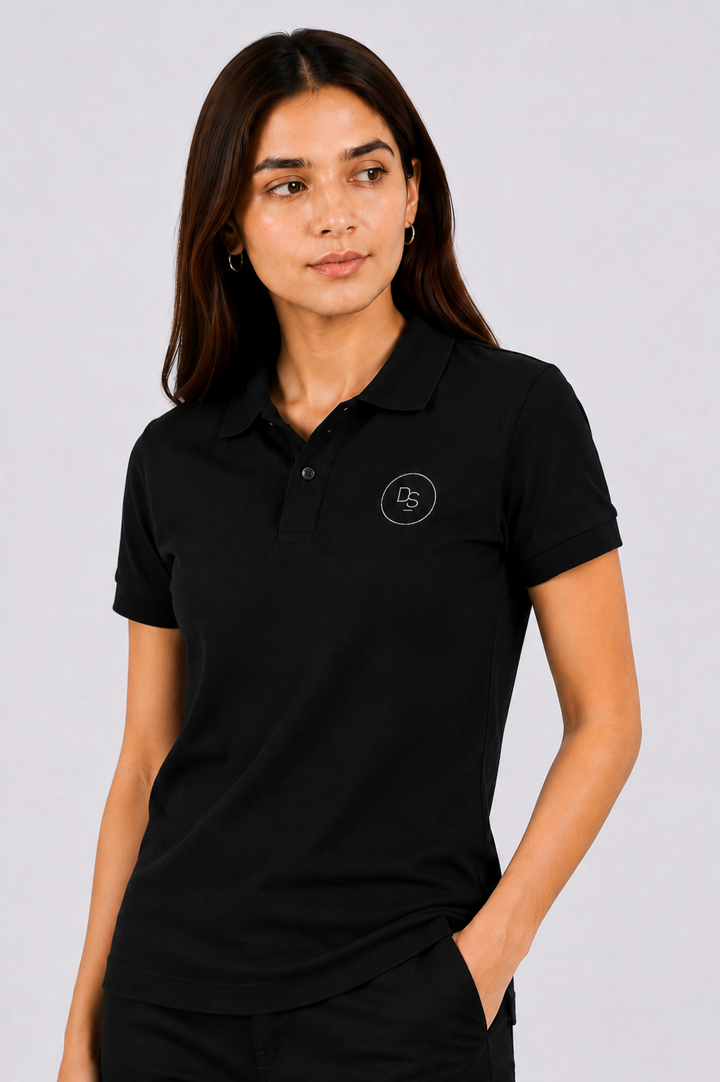 Unisex SuperSoft Cotton Polo Shirt Female - Black