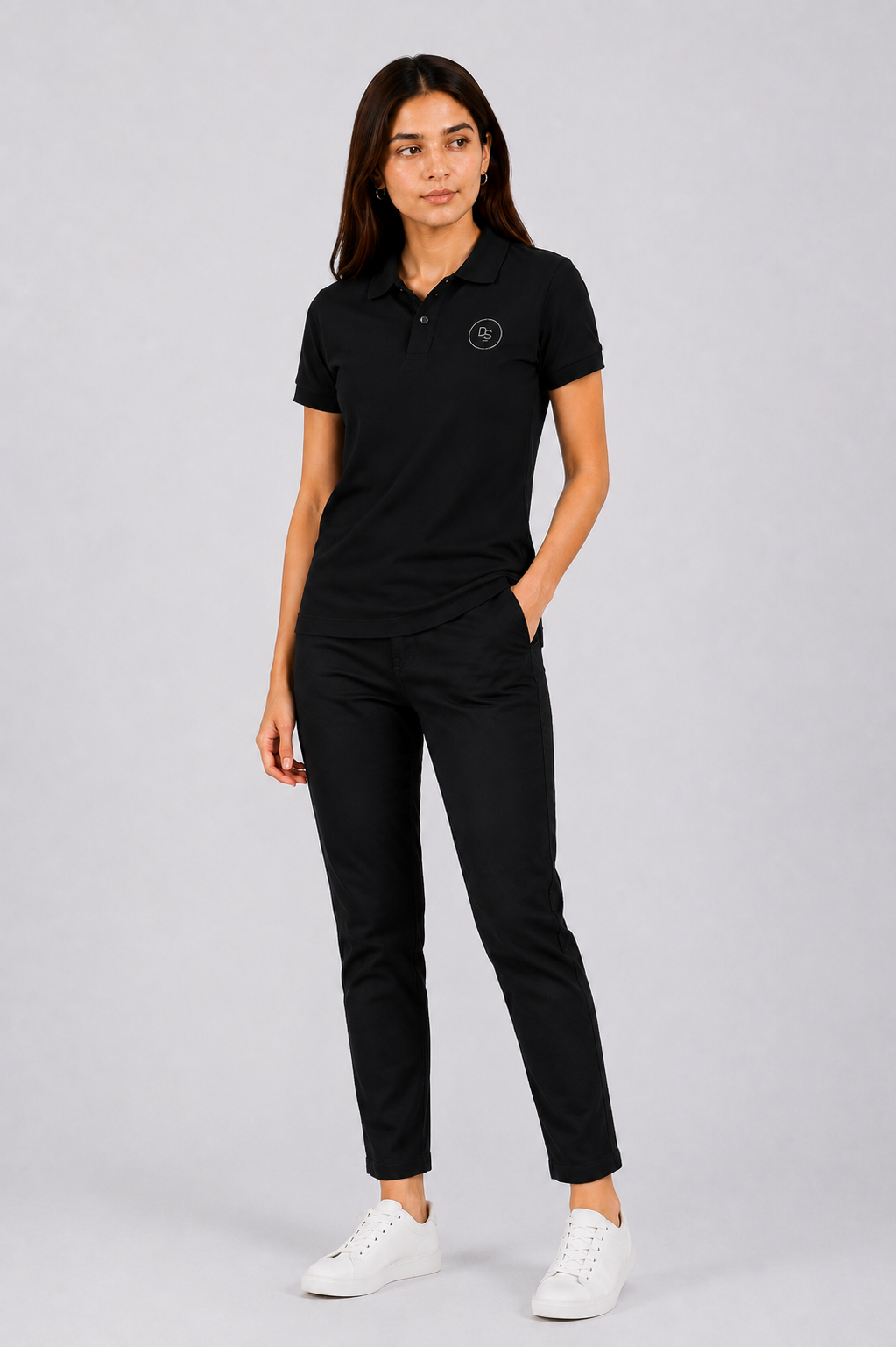 Unisex SuperSoft Cotton Polo Shirt Female - Black