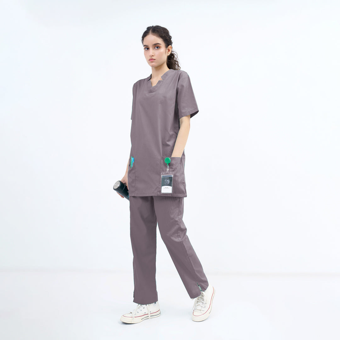 Women's V-Cut Neckline Medical Scrub Set