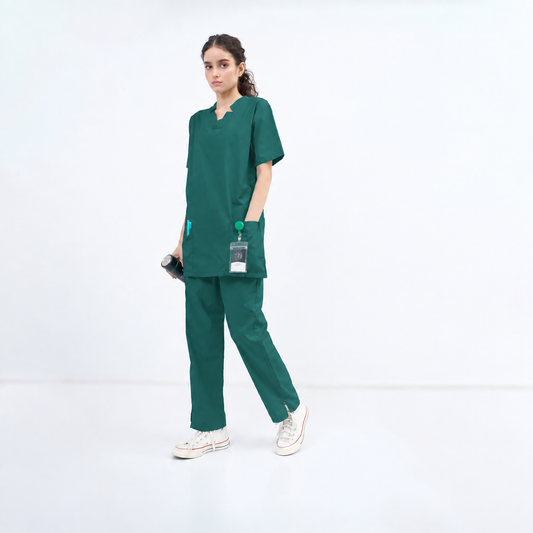 Women's V-Cut Neckline Medical Scrub Set