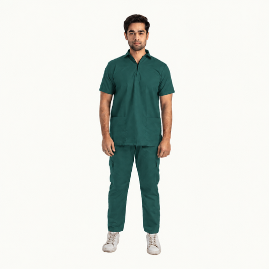 Men's Zip Collar Medical Scrub Set