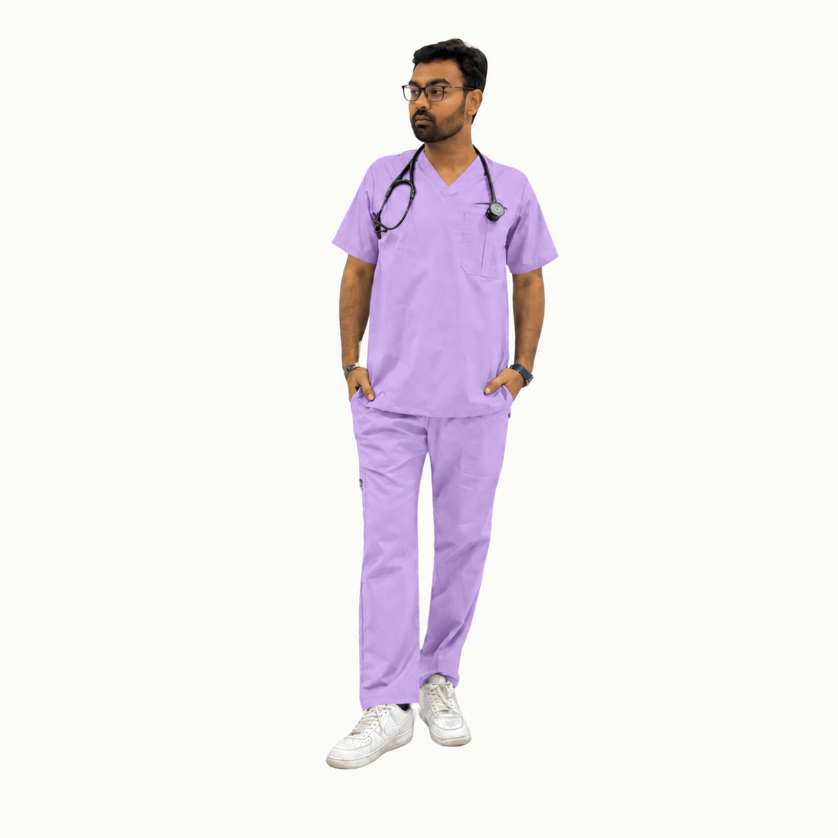 Men's Two Chest Pocket Medical Scrub Set