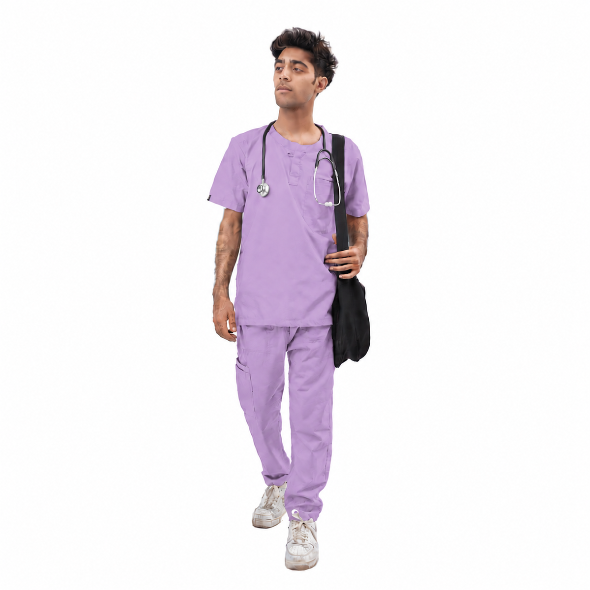Men's Front Placket Medical Scrub Set
