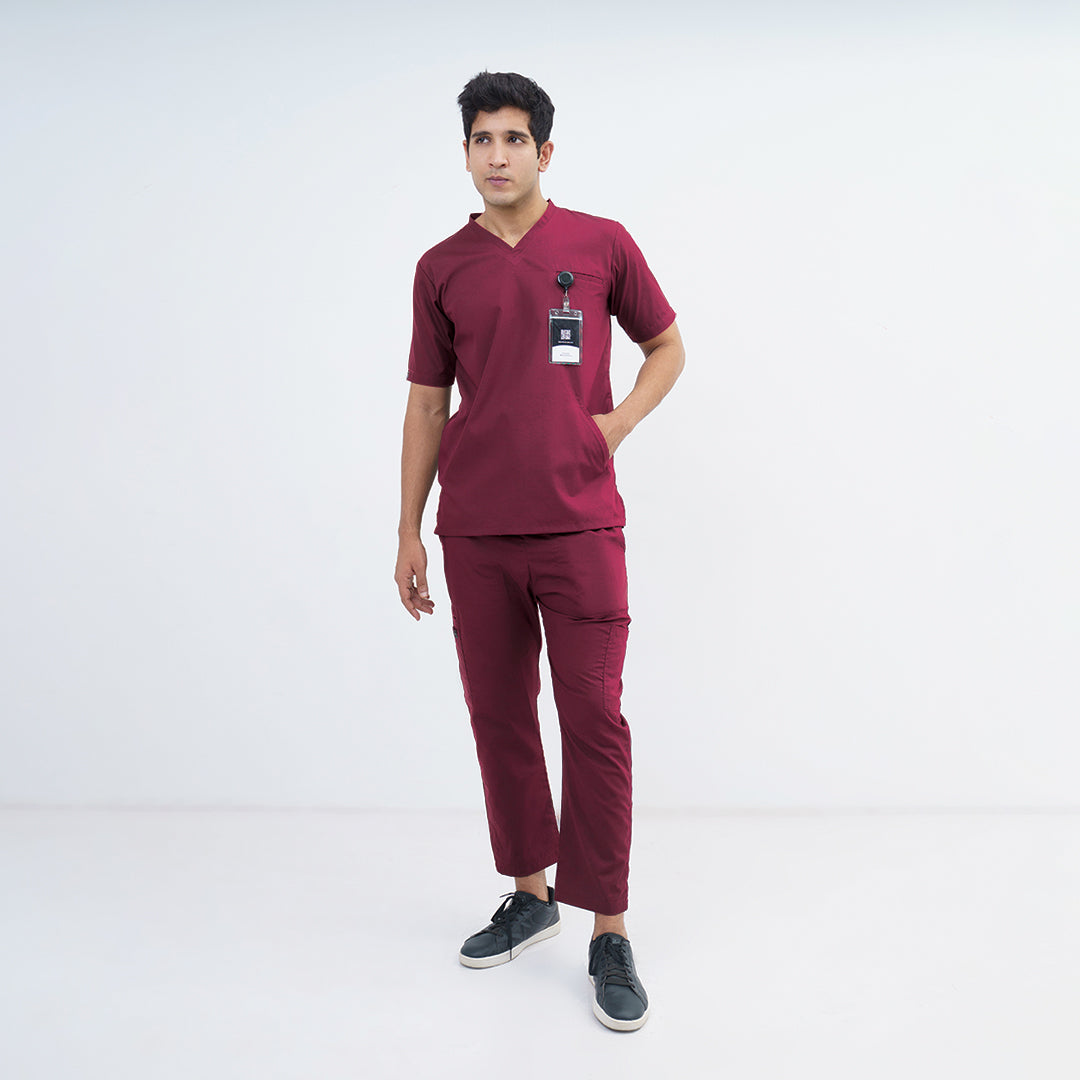 Men's Kangaroo Pocket Medical Scrub Set