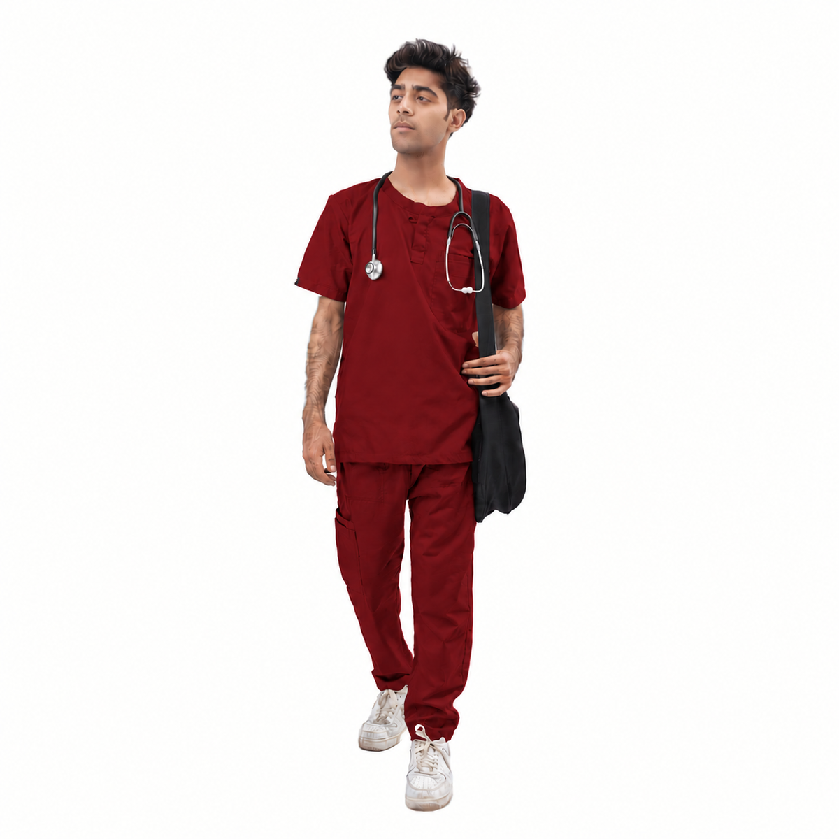 Men's Front Placket Medical Scrub Set