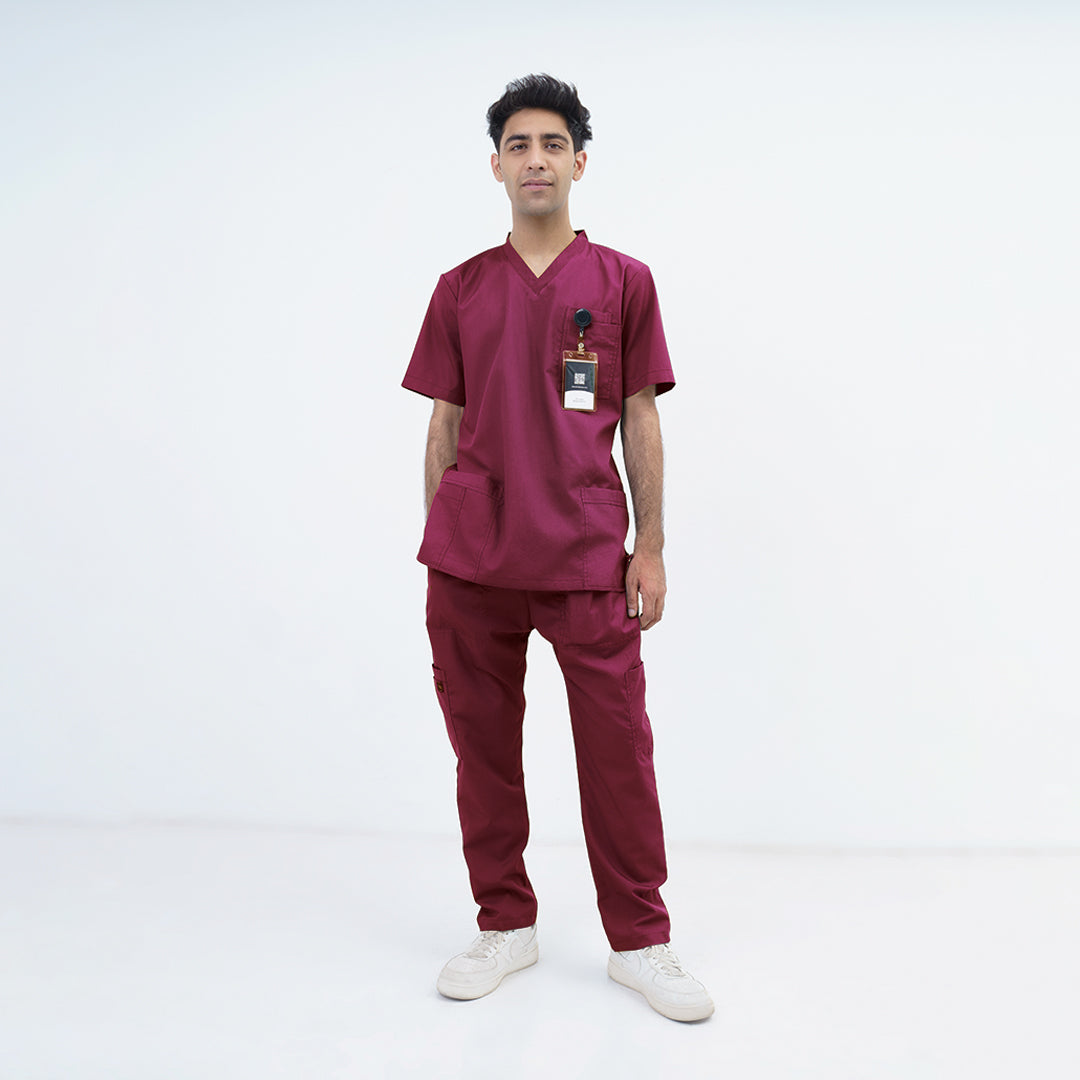 Men's Basic V-Neck Medical Scrub Set