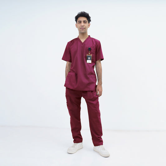 Men's Basic V-Neck Medical Scrub Set