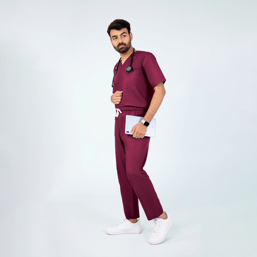 Men's Classic One-Pocket Medical Scrub Set