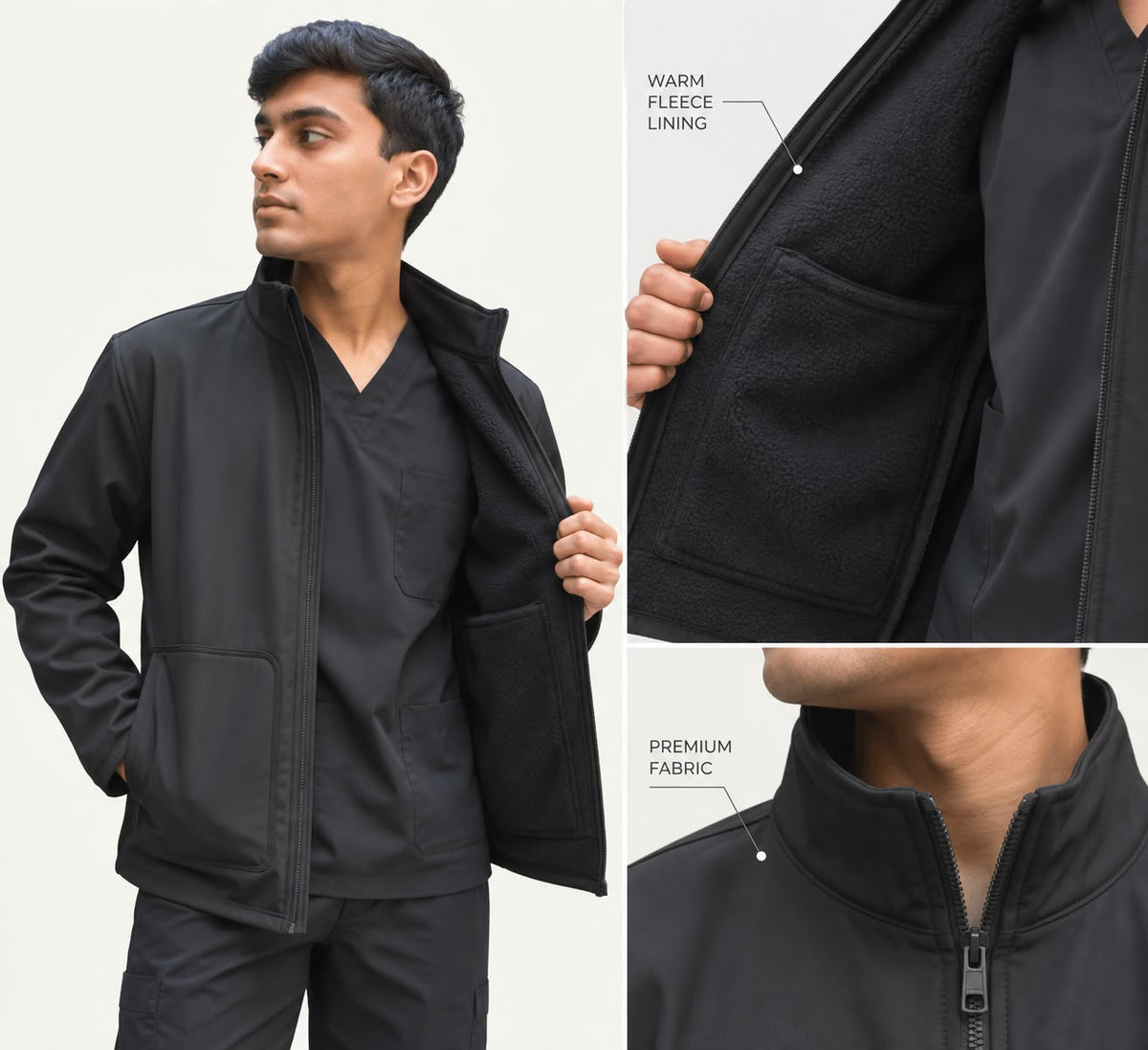 Men’s Premium Softshell Jacket – Black - dr.stitchess