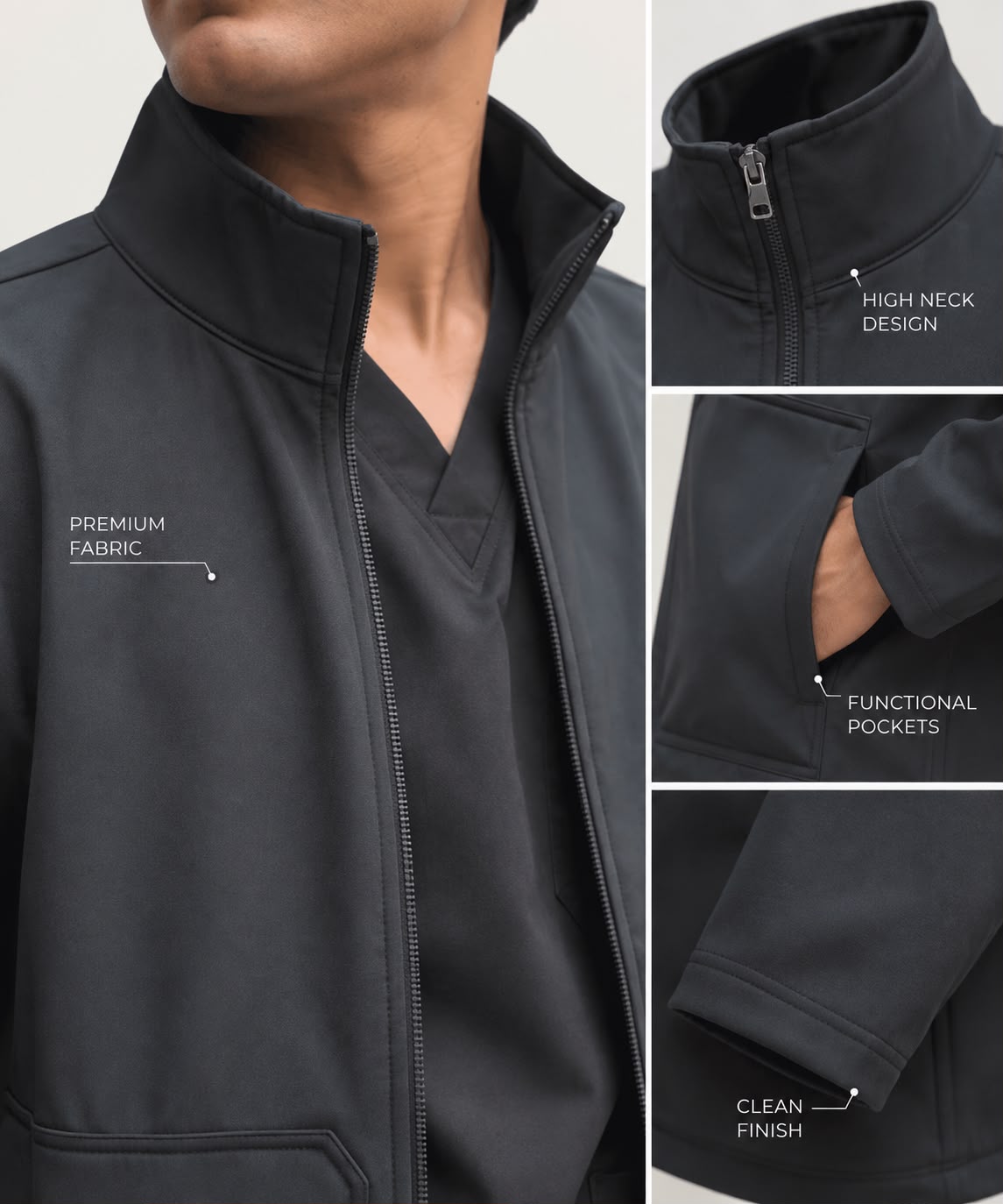 Men’s Premium Softshell Jacket – Black - dr.stitchess