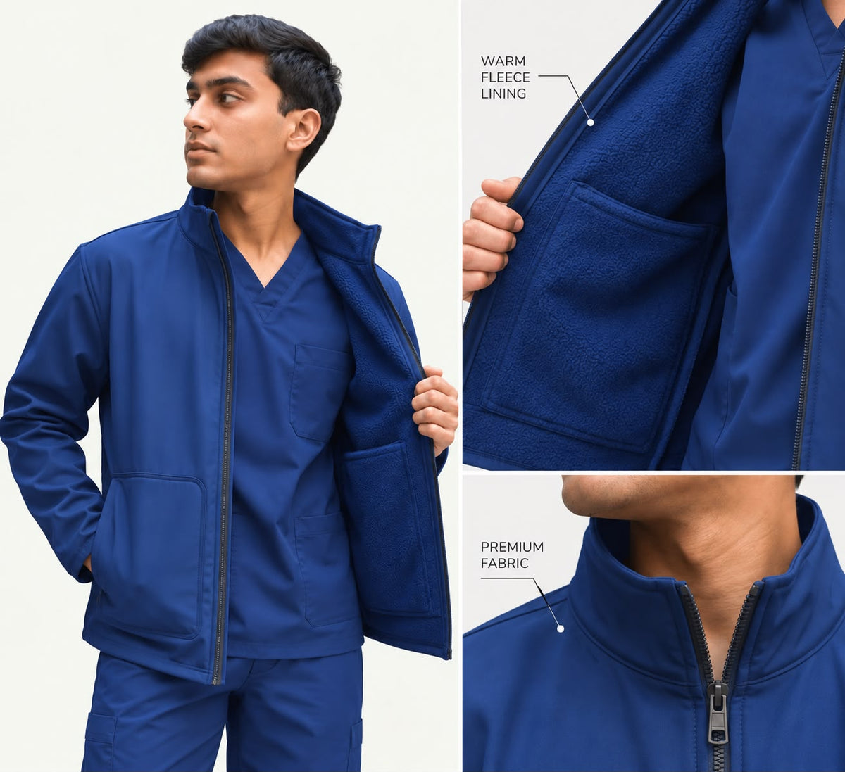 Men’s Premium Softshell Jacket – Blue - dr.stitchess