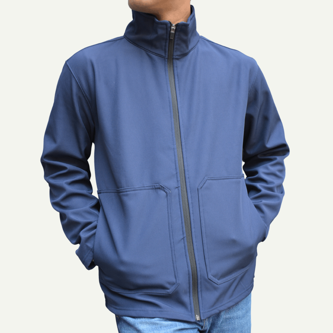 Men’s Premium Softshell Jacket – Blue - dr.stitchess