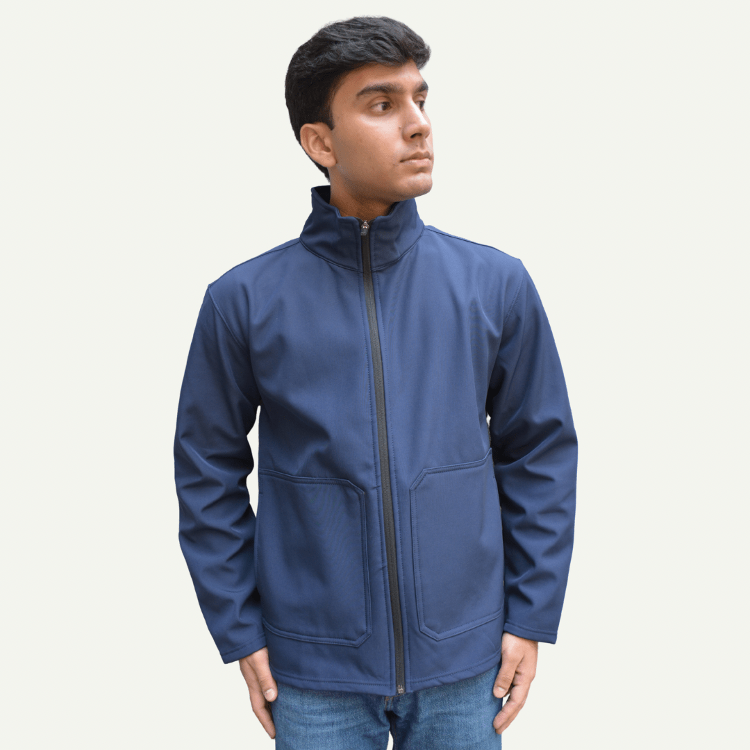 Men’s Premium Softshell Jacket – Blue - dr.stitchess