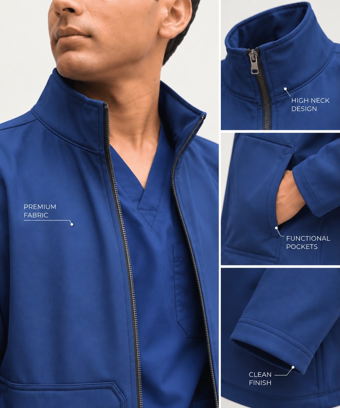 Men’s Premium Softshell Jacket – Blue - dr.stitchess