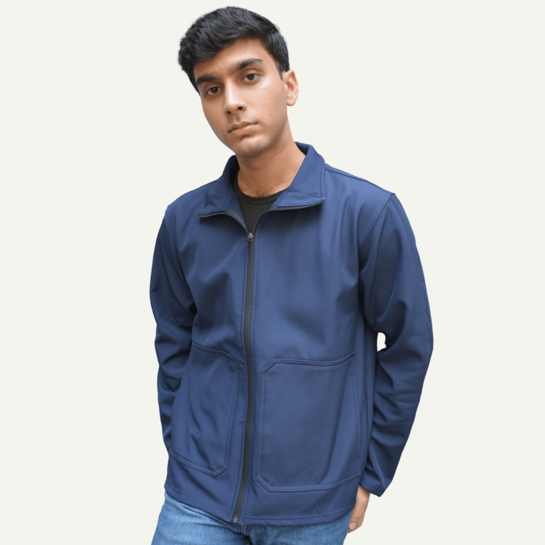 Men’s Premium Softshell Jacket – Blue - dr.stitchess