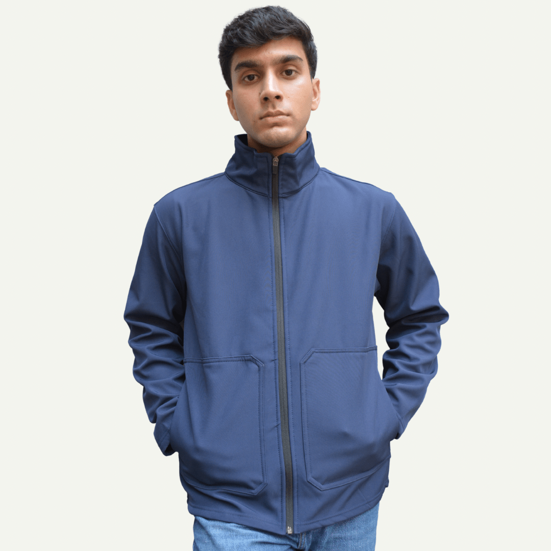 Men’s Premium Softshell Jacket – Blue - dr.stitchess