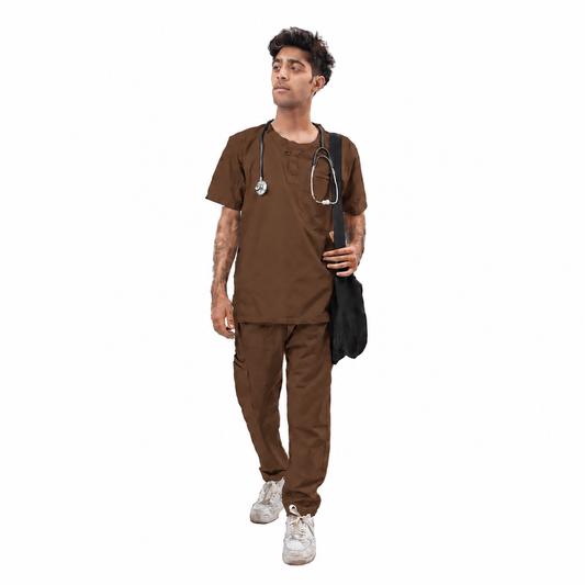 Men's Front Placket Medical Scrub Set