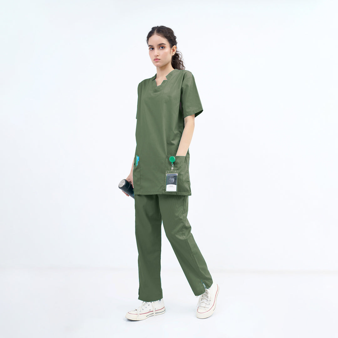 Women's V-Cut Neckline Medical Scrub Set