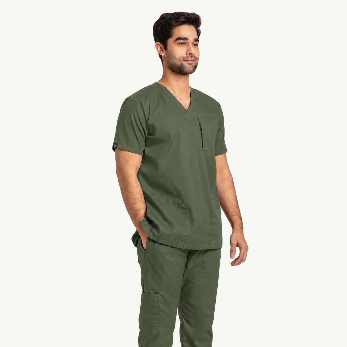 Men's Tri-Pocket Zip Medical Scrub Set