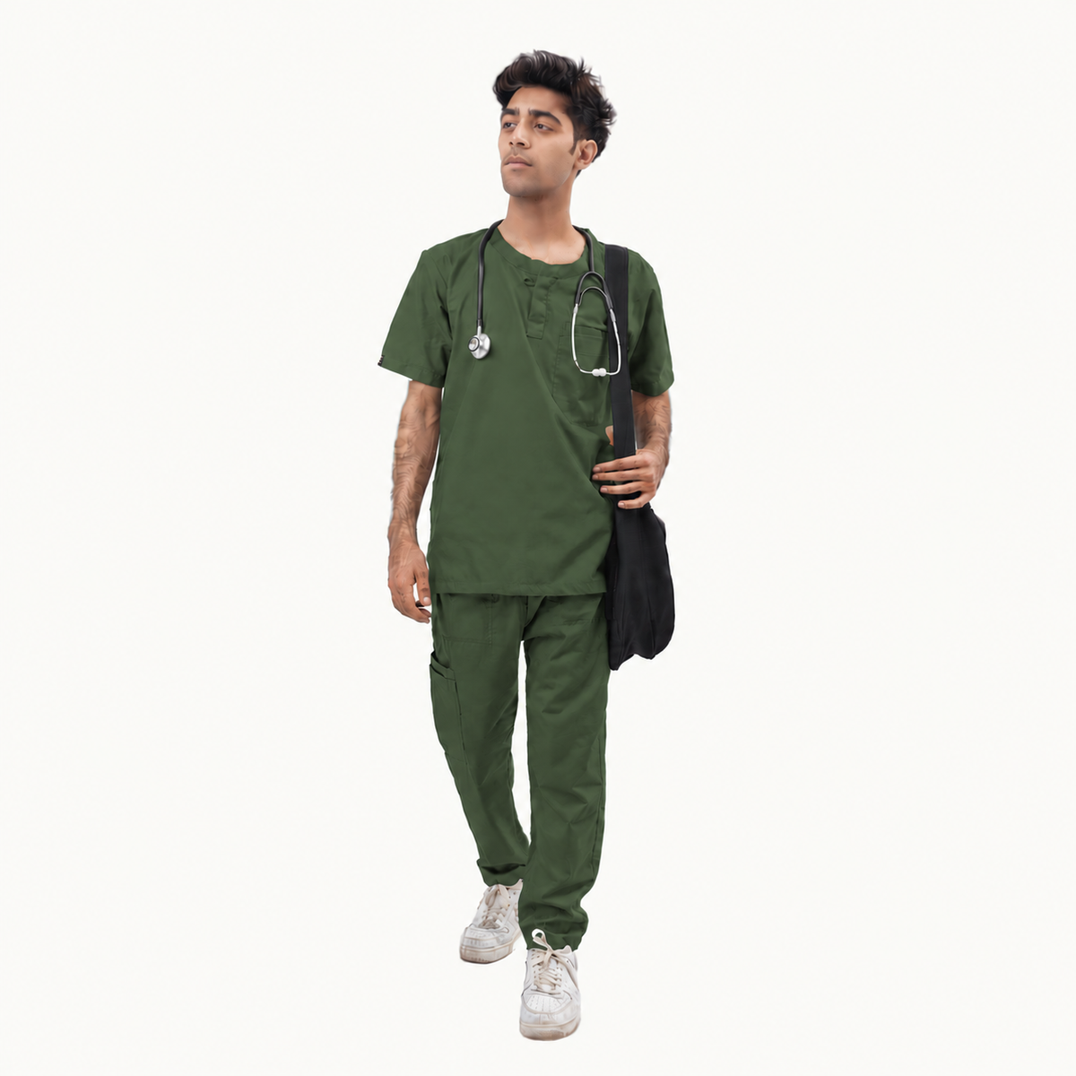 Men's Front Placket Medical Scrub Set