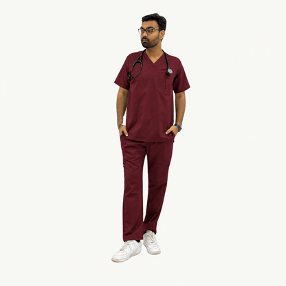 Men's Two Chest Pocket Medical Scrub Set