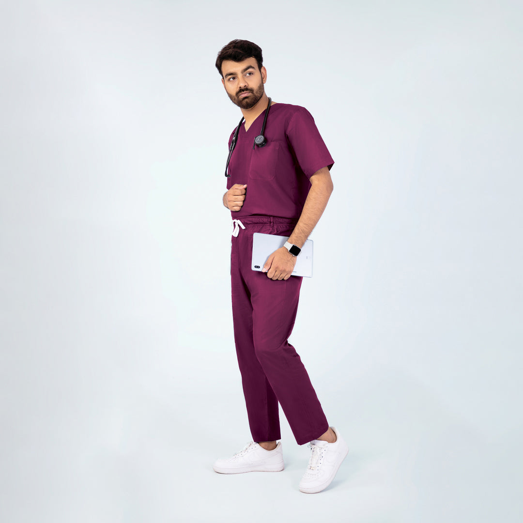 Men's Classic One-Pocket Medical Scrub Set