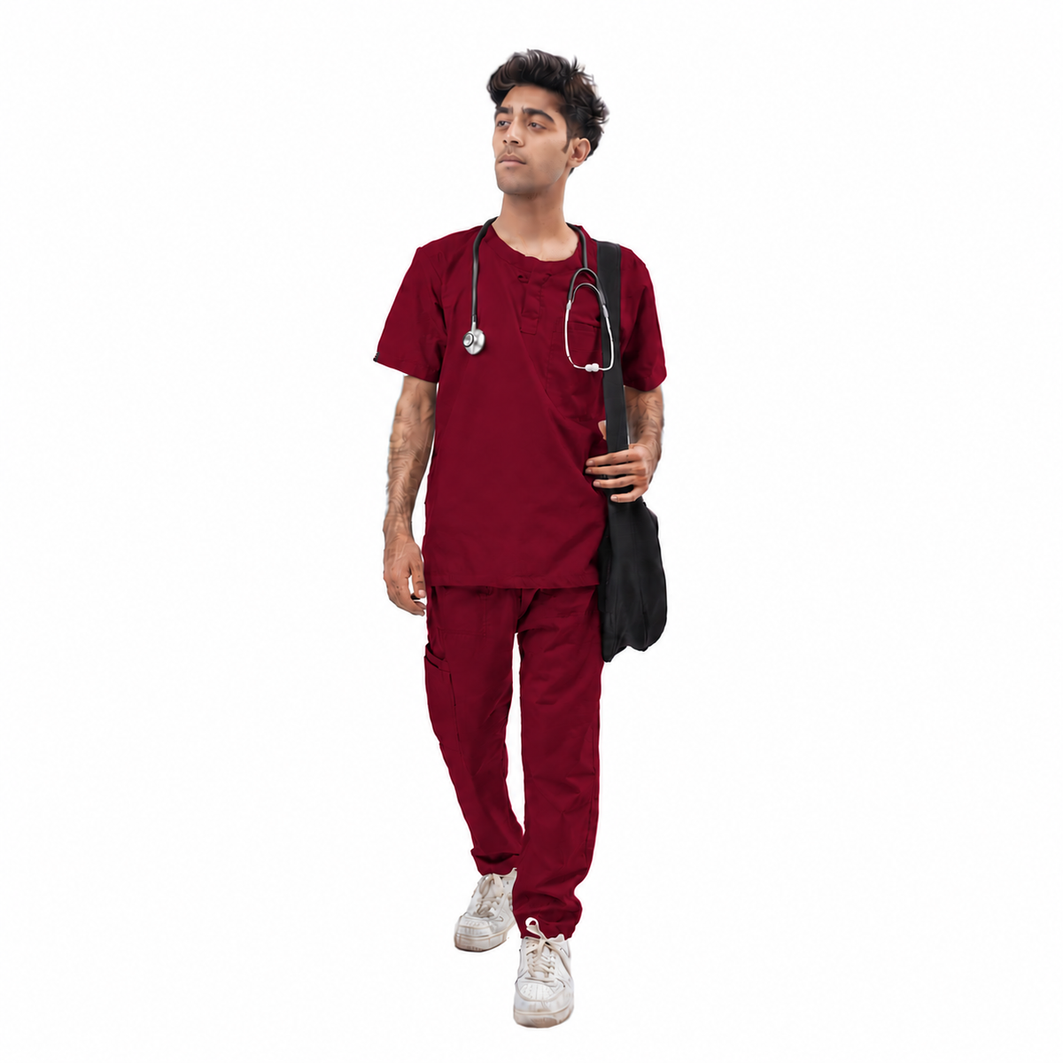 Men's Front Placket Medical Scrub Set
