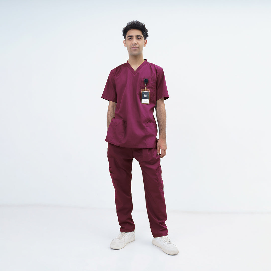 Men's Basic V-Neck Medical Scrub Set