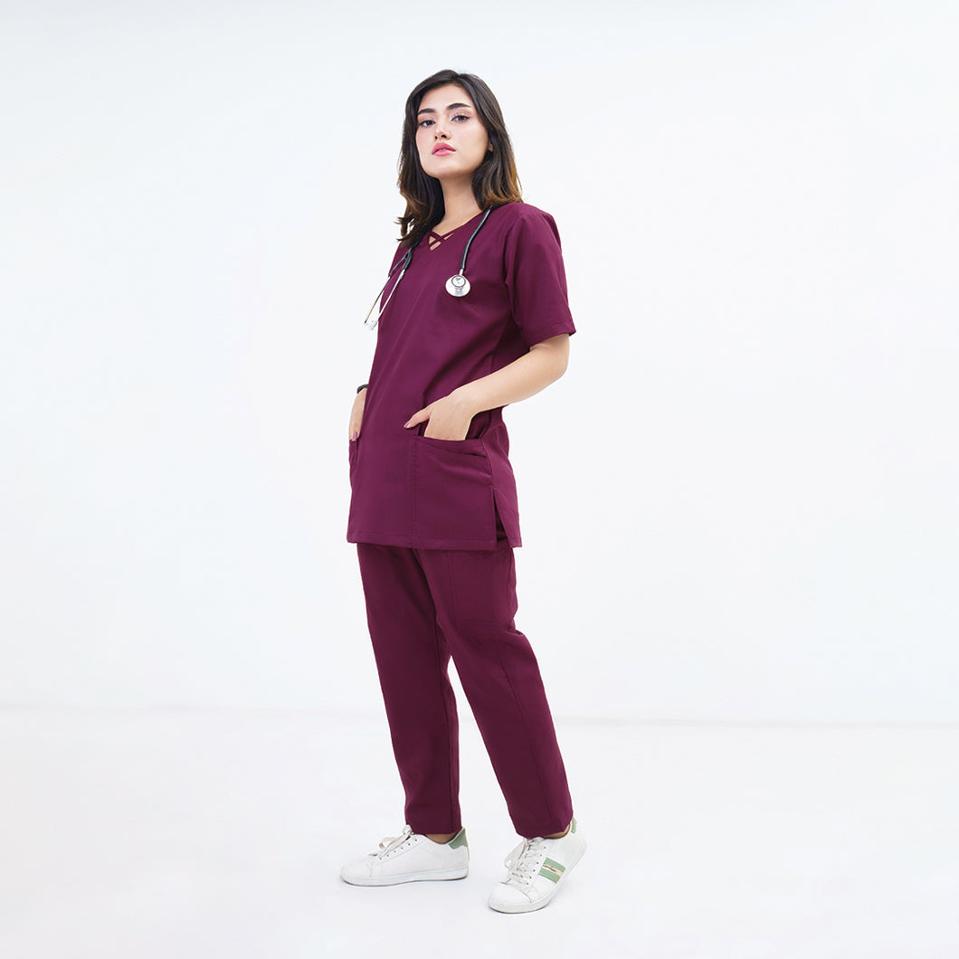 Criss Cross Neck-Line Scrub Set